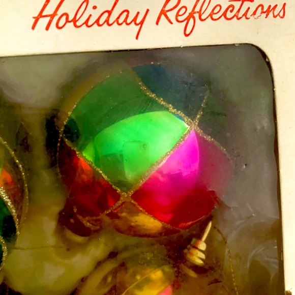 Holiday Reflections 4 Glass Hand-painted Ornaments vintage - Picture 4 of 5